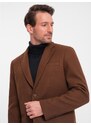 Ombre Clothing Pánske ležérne sako s ozdobnými gombíkmi V1 OM-BLZB-0118 čokoládovo hnedé