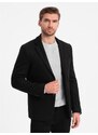 Ombre Clothing Pánske voľnočasové sako s ozdobnými gombíkmi V3 OM-BLZB-0118 čierna