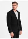 Ombre Clothing Pánske voľnočasové sako s ozdobnými gombíkmi V3 OM-BLZB-0118 čierna