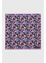 Šatka s prímesou hodvábu Lauren Ralph Lauren fialová farba,vzorovaná,454937203