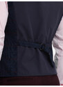 Ombre Clothing Pánska vesta bez chlopní v jemnej kockovanej farbe - tmavomodrá V1 OM-BLZV-0123