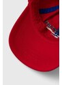 Detská bavlnená šiltovka Polo Ralph Lauren červená farba, s nášivkou