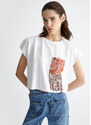 Dámske biele voľné tričko s krátkym rukávom od značky Liu-Jo
