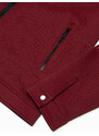 Ombre Clothing Pánska bunda BIKER zo štruktúrovanej tkaniny - bordová V2 OM-JANP-0138