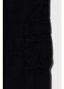 Detské bavlnené nohavice Guess tmavomodrá farba, jednofarebné