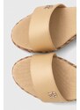 Sandále Tommy Hilfiger COLORFUL WEDGE SATIN SANDAL béžová farba, FW0FW07913
