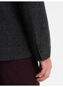 Ombre Clothing Pánske žakárové sako v jemnej kocke - čierne V2 OM-BLZB-0119