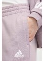 Bavlnené tepláky adidas ružová farba, s potlačou, IS2105
