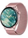Smart hodinky Madvell Talon s volaním cez bluetooth ružová s kovovým magnetickým remienkom