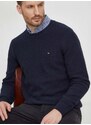 Bavlnený sveter Tommy Hilfiger tmavomodrá farba,MW0MW34692