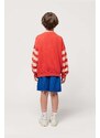 Detská bavlnená mikina Bobo Choses červená farba, vzorovaná
