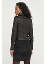 Kožená bunda IRO dámska, čierna farba, prechodná
