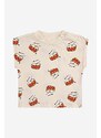 Detské bavlnené tričko Bobo Choses béžová farba, vzorovaný