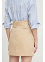 Sukňa Tommy Hilfiger béžová farba, mini, áčkový strih, WW0WW41373