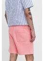 Šortky Tommy Jeans pánske,ružová farba,DM0DM18978