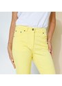 Blancheporte Rovné strečové nohavice pre nižšiu postavu žltá 036
