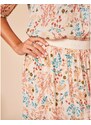 Blancheporte Dlhá volánová sukňa s potlačou kvetín, krepón prírodná 036