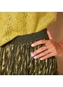 Blancheporte Dlhá sukňa s etno vzorom, voál khaki/anízová 036
