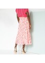 Blancheporte Dlhá sukňa s etno vzorom, voál svetloružová 036