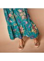 Blancheporte Dlhá volánová sukňa s potlačou zelená/ružová 036