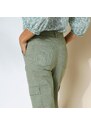 Blancheporte 7/8 nohavice zo strečového twilu s vreckami khaki 036