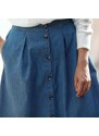 Blancheporte Džínsová sukňa na gombíky modrá 036