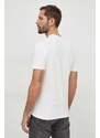 Bavlnené tričko Desigual pánsky, béžová farba, s nášivkou, 24SMTK08