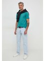 Bavlnené tričko Desigual pánsky, zelená farba, jednofarebný, 24SMTK13