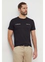 Bavlnené tričko Calvin Klein Jeans pánsky,čierna farba,s potlačou,J30J325489