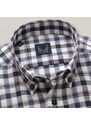 Willsoor Pánska košeľa slim fit s tmavomodrým károvaným vzorom a farebnými kontrastmi 15499