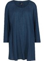 bonprix Dlhá bavlnená tunika s 7/8-rukávom, z udržateľnej bavlny, farba modrá