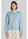 BUNDA GANT LINEN BLEND BOMBER JACKET DOVE BLUE