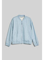 BUNDA GANT LINEN BLEND BOMBER JACKET DOVE BLUE