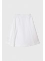 Dievčenská sukňa Calvin Klein Jeans biela farba, mini, áčkový strih