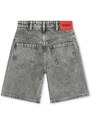 Detské rifľové krátke nohavice HUGO šedá farba