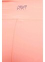 Šortky Dkny dámske, ružová farba, jednofarebné, vysoký pás, DP2S5088