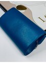 Webmoda Dámska modrá spoločenská kabelka s brošňou