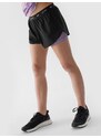 4F Dievčenské rýchloschnúce športové šortky - čierne