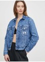Rifľová bunda Calvin Klein Jeans dámska,prechodná,J20J222788