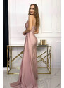 Paris Style Staroružové dlhé šaty s vysokým rozparkom Alexis