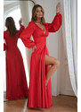 Bicotone Červené dlhé šaty Viola