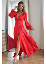 Bicotone Červené dlhé šaty Viola