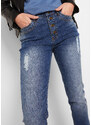bonprix Strečové džínsy, SKINNY, vysoký pás, farba modrá