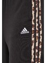 Bavlnené tepláky adidas čierna farba, s potlačou, IS2155