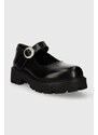 Kožené poltopánky Vagabond Shoemakers COSMO 2.0 dámske, čierna farba, na plochom podpätku