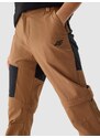 4F Chlapčenské trekingové nohavice 4Way Stretch - hnedé