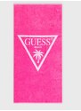 Bavlnený uterák Guess ružová farba