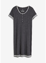 bonprix Nočné šaty s gombíkovou légou a čipkou, farba šedá