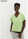 bonprix Tričko boxy, Essential, z ťažkého bavlneného materiálu, farba zelená