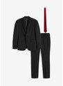 bonprix Oblek Regular Fit (3-dielny): sako, nohavice, kravata, farba čierna, rozm. 54